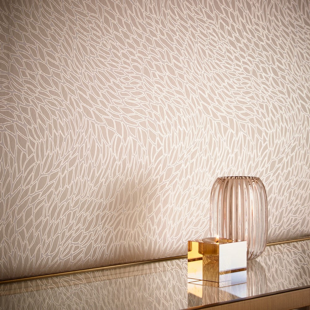 Corallino Wallpaper W0166/01 by Clarke & Clarke in Ivory White